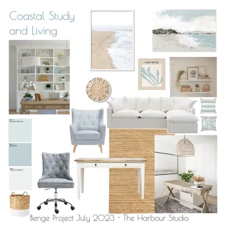 Coastal Study and Living Interior Design Mood Board by ellys on Style Sourcebook