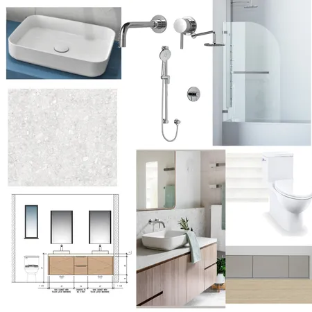 Guest Bath- Final Interior Design Mood Board by Oak + Arch on Style Sourcebook