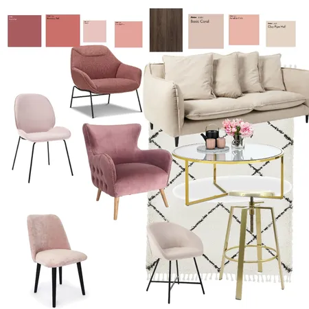 pink brown gold Interior Design Mood Board by yacine on Style Sourcebook