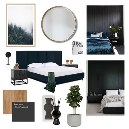 Dark & Stormy - Bedroom 1 Interior Design Mood Board by Mojavé Interiors on Style Sourcebook