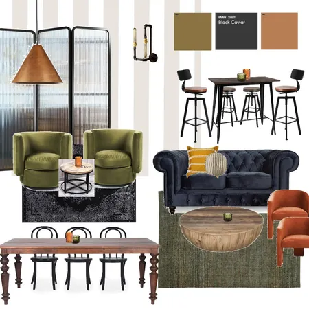 Pinstripe Bar + Lounge - revised concept Interior Design Mood Board by Ann + Anthony Design Co. on Style Sourcebook