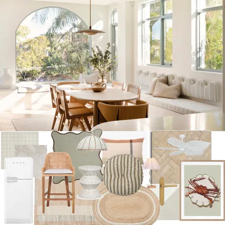 Coastal Boho dining Interior Design Mood Board by Casa Lancaster on Style Sourcebook