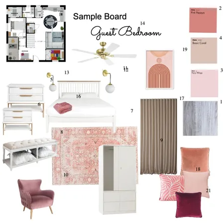 Sample Board Guest Bedroom Interior Design Mood Board by aninhavl on Style Sourcebook