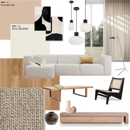Japandi Living Room Interior Design Mood Board by Saheh on Style Sourcebook