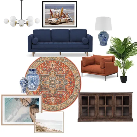 Living navy orange Interior Design Mood Board by KimF on Style Sourcebook