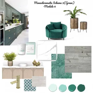 Monochromatic Scheme 2 (Green) for Module 6 06-8-23 Interior Design Mood Board by JudyK on Style Sourcebook