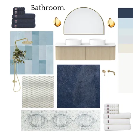 Blue Bathroom Interior Design Mood Board by addidiaz on Style Sourcebook