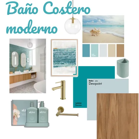 Coastal modern Bathroom Interior Design Mood Board by Mexiomara on Style Sourcebook