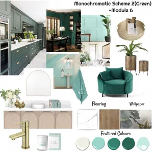 Monochromatic Scheme 2 (Green) for Module 6 10-08-23 Interior Design Mood Board by JudyK on Style Sourcebook