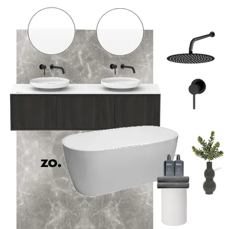Monochrome Bathroom Renovation Mood Board Interior Design Mood Board by Zo Building on Style Sourcebook
