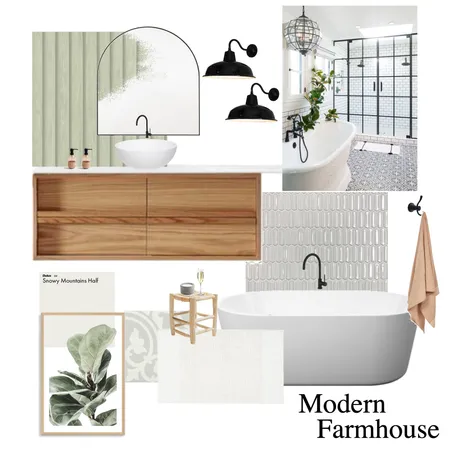 Modern Farmhouse Ensuite Interior Design Mood Board by jessskwara on Style Sourcebook