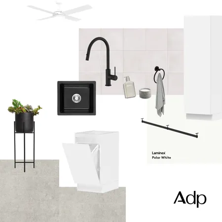 Modern Fresh White Laundry | New Pure Silk Modular Laundry Interior Design Mood Board by ADP on Style Sourcebook
