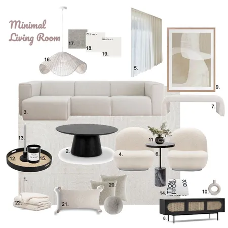 Minimal Living room Sample board Interior Design Mood Board by Momina1499 on Style Sourcebook