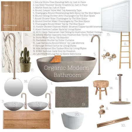 Modern natural bathroom Interior Design Mood Board by Natural Conscious Living Design on Style Sourcebook