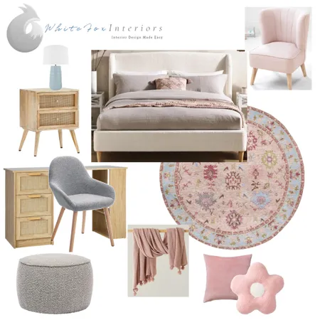 Girls Bedroom Interior Design Mood Board by White Fox Interiors on Style Sourcebook