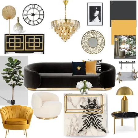 Hollywood Glam Interior Design Mood Board by Yara Rashed on Style Sourcebook