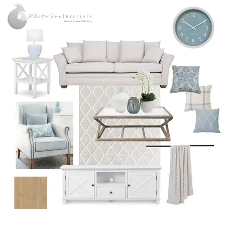 Hamptons Lounge Room Interior Design Mood Board by White Fox Interiors on Style Sourcebook