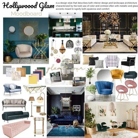 HOLLYWOOD GLAM MOOD BOARD Interior Design Mood Board by SRIRAMD on Style Sourcebook