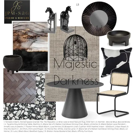 Majestic Darkness Interior Design Mood Board by JPM+SAG Staging and Redesign on Style Sourcebook