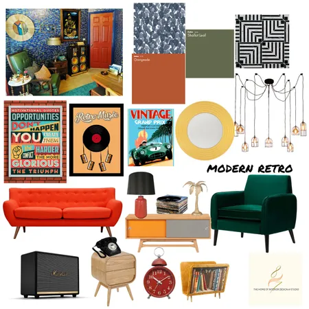 modern retro Interior Design Mood Board by The Home of Interior Design on Style Sourcebook