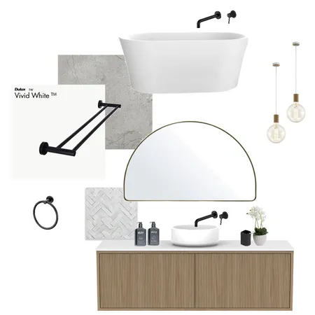 Modern black and neutral bathroom Interior Design Mood Board by My Interior Stylist on Style Sourcebook