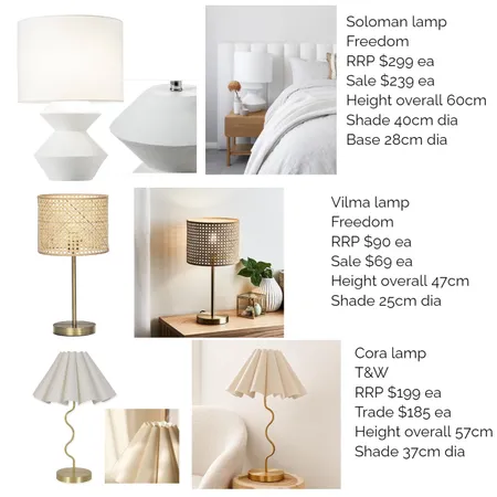 Louisa lamp options Interior Design Mood Board by Harper & Wilde on Style Sourcebook