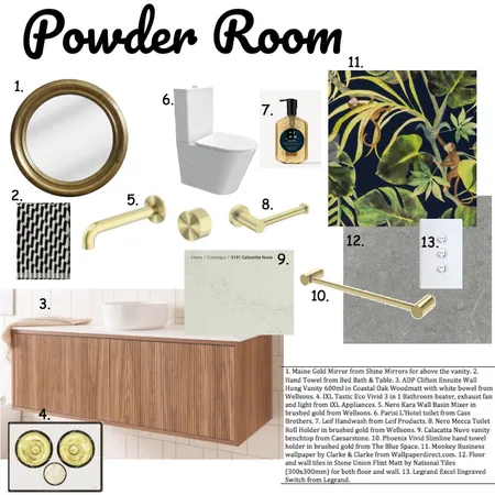 Powder Room Interior Design Mood Board by jominnaclancy@gmail.com on Style Sourcebook