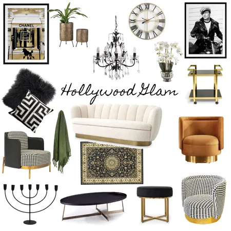 Hollywood Glam Interior Design Mood Board by instylechateau333 on Style Sourcebook