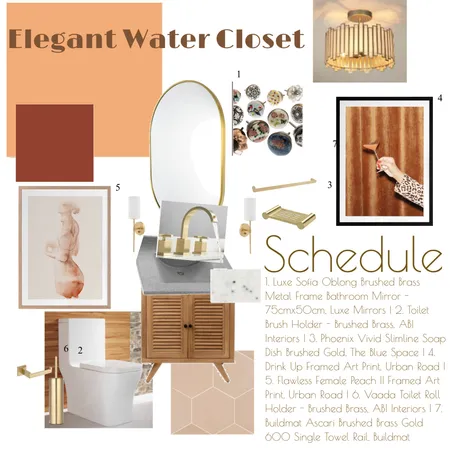 Water Closet Mood Board Interior Design Mood Board by maeid23180@gmail.com on Style Sourcebook