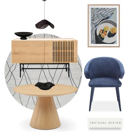 Blue Dining Interior Design Mood Board by E N V I S U A L      D E S I G N on Style Sourcebook