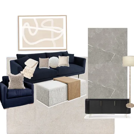 Blue and Beige Living room Interior Design Mood Board by Momina1499 on Style Sourcebook