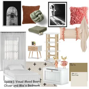 Oliver & Mia's Bedroom Interior Design Mood Board by rebecca.medlen08@gmail.com on Style Sourcebook