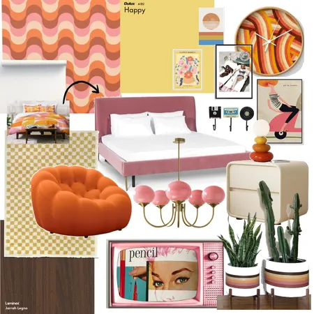 retro mood board Interior Design Mood Board by spacestyling on Style Sourcebook