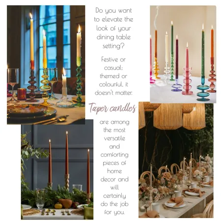Taper candles decor Interior Design Mood Board by Millisrmvsk on Style Sourcebook