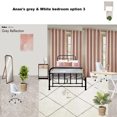 Anae's White, Grey and Pink Themed Bedroom preffered Option Interior Design Mood Board by Asma Murekatete on Style Sourcebook