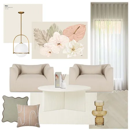 Blush Living Room Interior Design Mood Board by Zoe Katy on Style Sourcebook