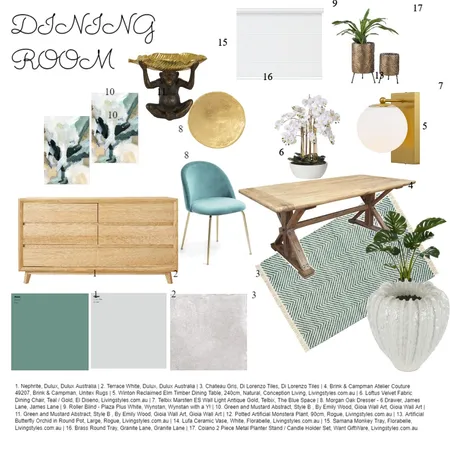 DINING ROOM Interior Design Mood Board by Catia Marinelli on Style Sourcebook