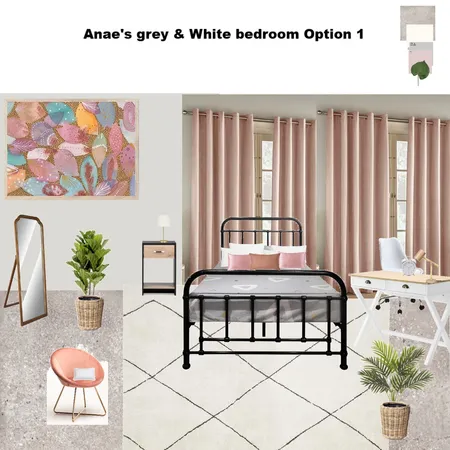 Anae's White, Grey and Pink Themed Bedroom preffered Option Interior Design Mood Board by Asma Murekatete on Style Sourcebook