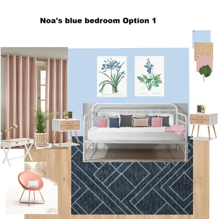 Noa's Blue Themed Bedroom Option 1 Interior Design Mood Board by Asma Murekatete on Style Sourcebook