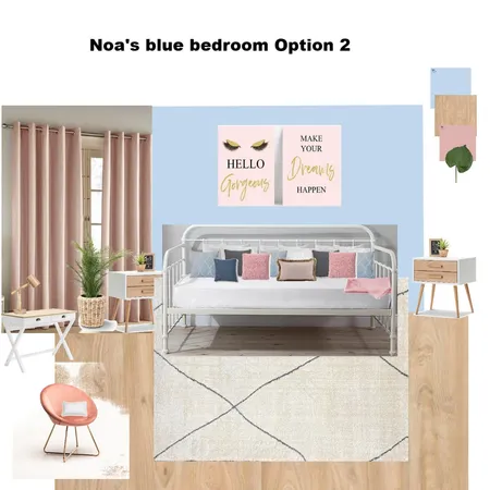 Noa's Blue Themed Bedroom Option 2 Interior Design Mood Board by Asma Murekatete on Style Sourcebook