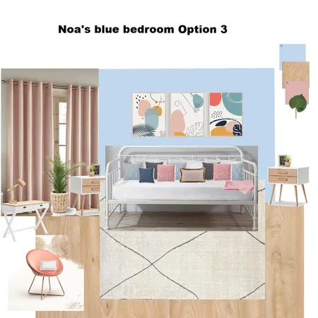 Noa's Blue Themed Bedroom Option 3 Interior Design Mood Board by Asma Murekatete on Style Sourcebook