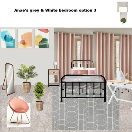 Anae's White, Grey and Pink Themed Bedroom Preferred Option 3 Interior Design Mood Board by Asma Murekatete on Style Sourcebook