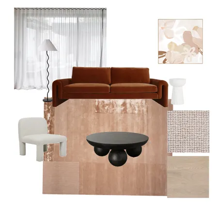 Pink and rust modern living Interior Design Mood Board by Studio Winslow on Style Sourcebook