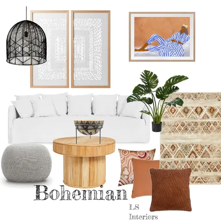 Bohemian Living Interior Design Mood Board by LS Interiors on Style Sourcebook