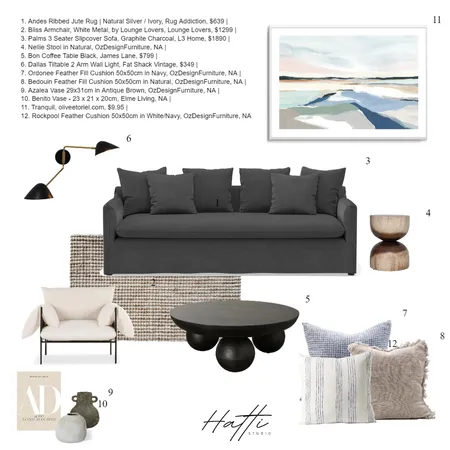 Charcoal Living Interior Design Mood Board by Hatti Interiors on Style Sourcebook