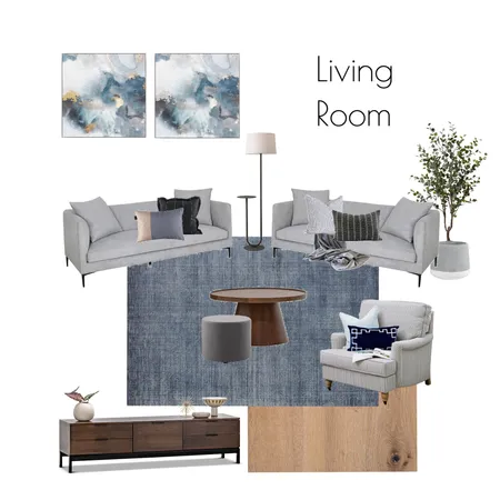 Modern Hamptons Living Room Interior Design Mood Board by Clare Elizabeth Design on Style Sourcebook