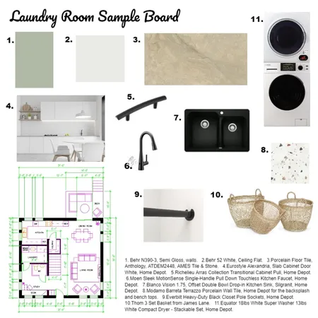 Laundry Room Sample Board Interior Design Mood Board by APeevers on Style Sourcebook