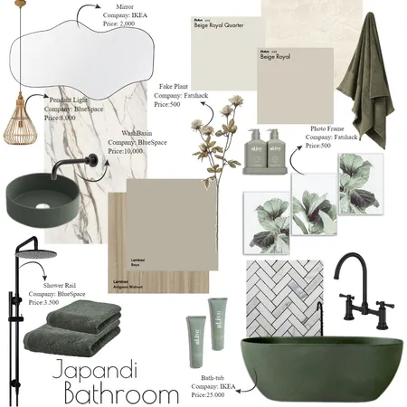 Japandi BATHROOM HRK Interior Design Mood Board by Hrkjayaraj on Style Sourcebook