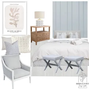 Hamptons Master Bedroom Interior Design Mood Board by Bridgeport Design Studio on Style Sourcebook