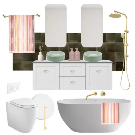 The Block - Eliza and Liberty's Final Bathroom Interior Design Mood Board by The Blue Space on Style Sourcebook